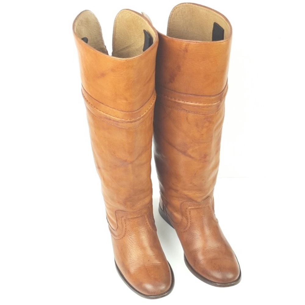 Frye Melissa Trapunte cognac riding boots